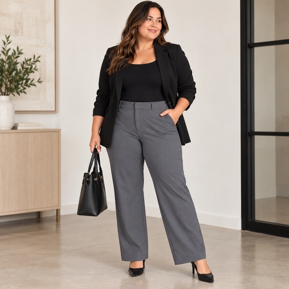 Torrid Studio Luxe Ponte Straight Trouser Pants 20R Eiffel Tower Gray 44741644